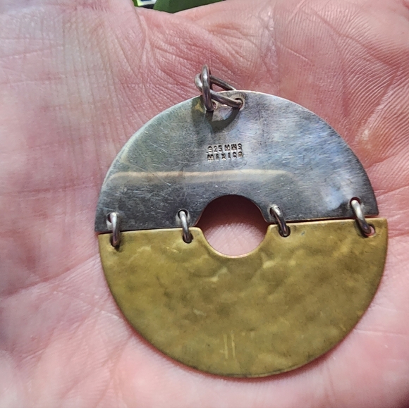 Vintage Sterling Mexico MWS Pendant - Picture 2 of 3